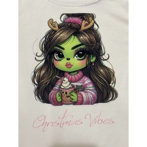 Grinch Girl Christmas Vibes Shirt Sz 8